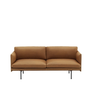 MUUTO sofa 2-osobowa OUTLINE skóra koniak / czarna