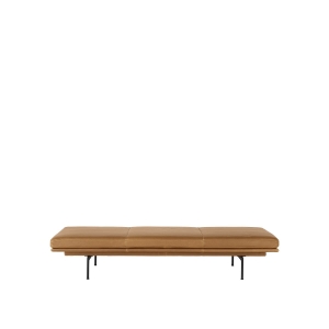MUUTO szezlong OUTLINE skóra koniak / czarne nogi