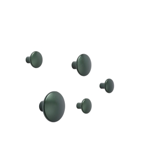 MUUTO wieszak THE DOTS METAL ciemnozielony zestaw 5 sztuk 