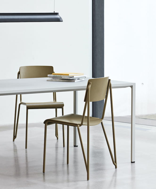 Petit Standard clay stained oak veneer seat and back clay powder coated steel base_New Order Table light grey.jpg