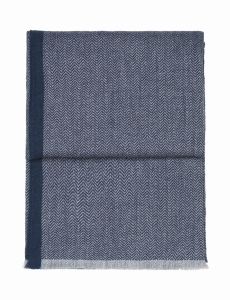 ELVANG pled HERRINGBONE dark blue / grey