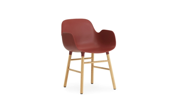 NORMANN COPENHAGEN krzesło z podłokietnikami FORM WOOD dąb/czerwone
