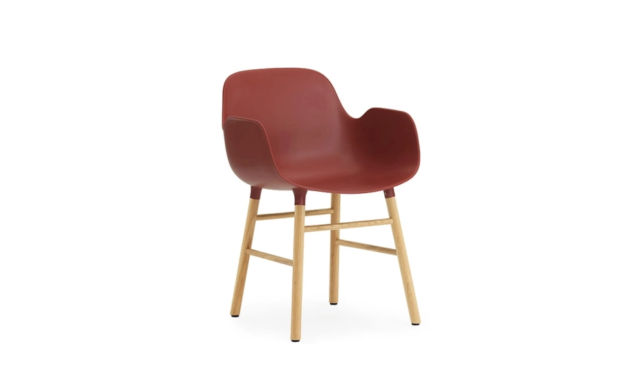NORMANN COPENHAGEN krzesło z podłokietnikami FORM WOOD dąb/czerwone