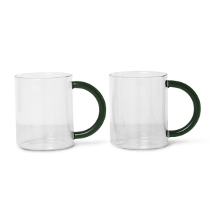 FERM LIVING zestaw 2 kubków STILL biały/czarny