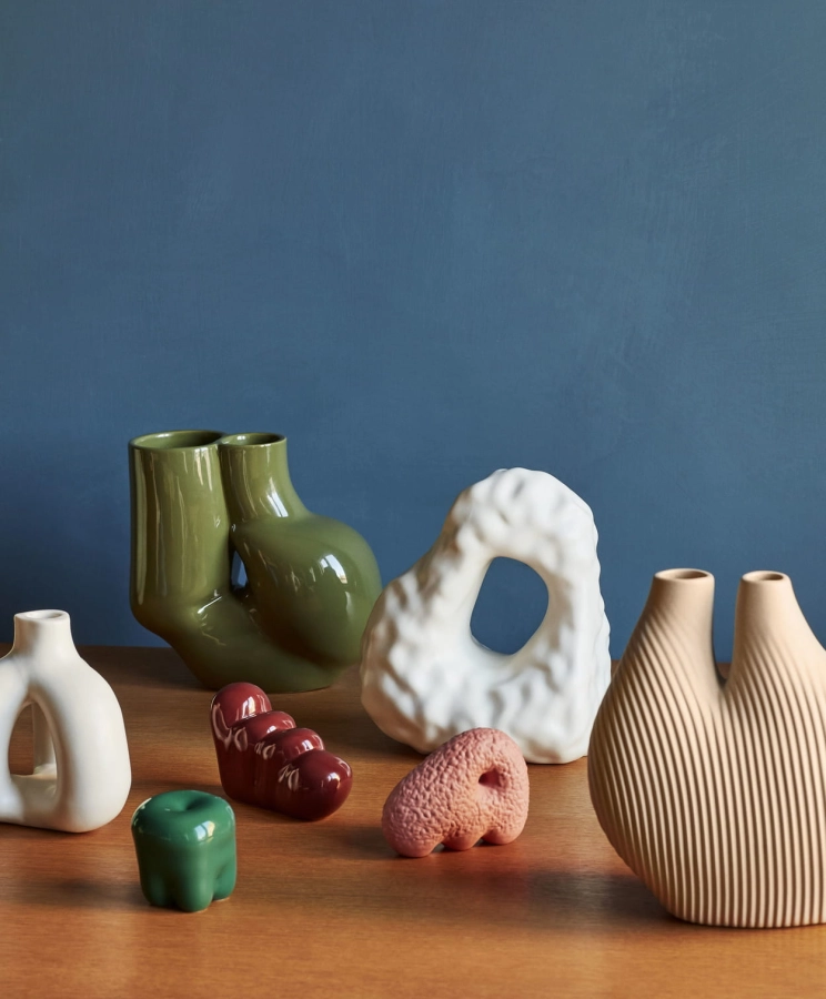 W_and_S_Boulder_Bookend_ivory_W_and_S_Little_Lion_Sculpture_dark_pink_W_and_S_Chubby_Vase_olive_green.jpg