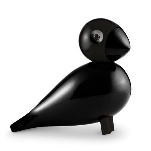 KAY BOJESEN drewniana figurka dekoracyjna SONGBIRD Ravn  L czarna
