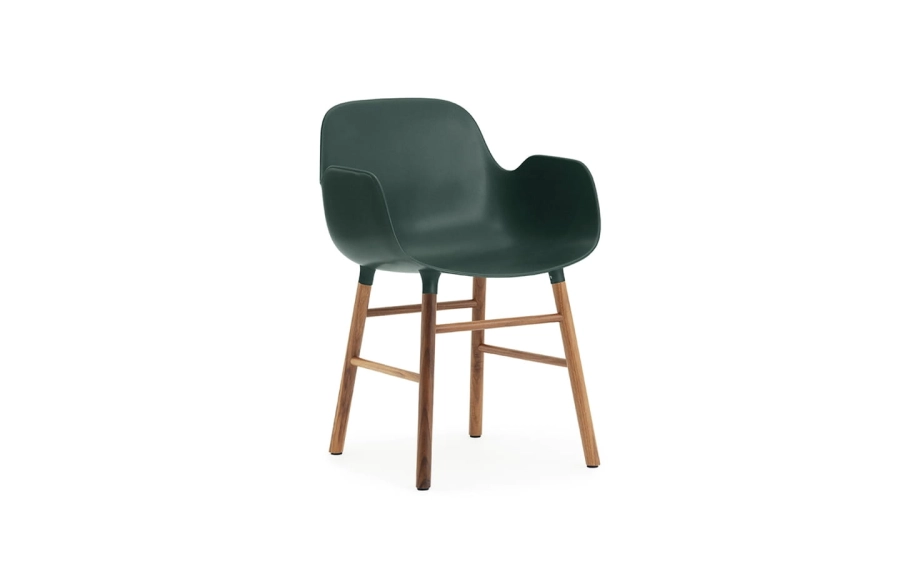 NORMANN COPENHAGEN krzesło z podłokietnikami FORM WOOD orzech/zielone
