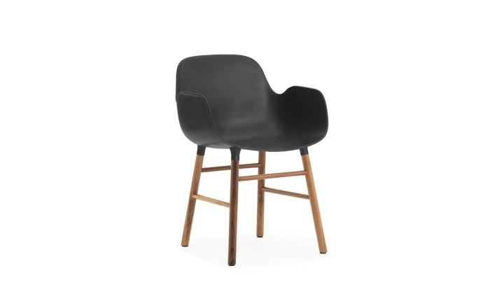 NORMANN COPENHAGEN krzesło z podłokietnikami FORM WOOD orzech/czarne