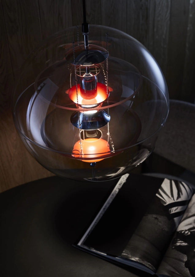 lampa wisząca w kształcie kuli