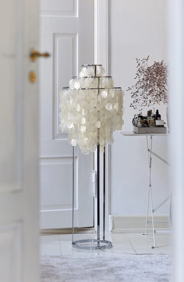 ekskluzywna lampa stojąca masa perłowa