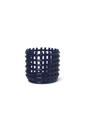 FERM LIVING doniczka/kosz CERAMIC BASKET Blue S 