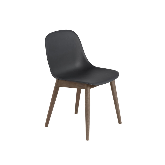 MUUTO krzesło FIBER SIDE WOOD czarne/ciemny dąb