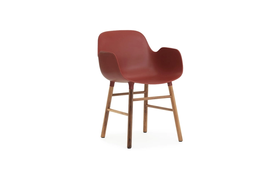 NORMANN COPENHAGEN krzesło z podłokietnikami FORM WOOD orzech/czerwone