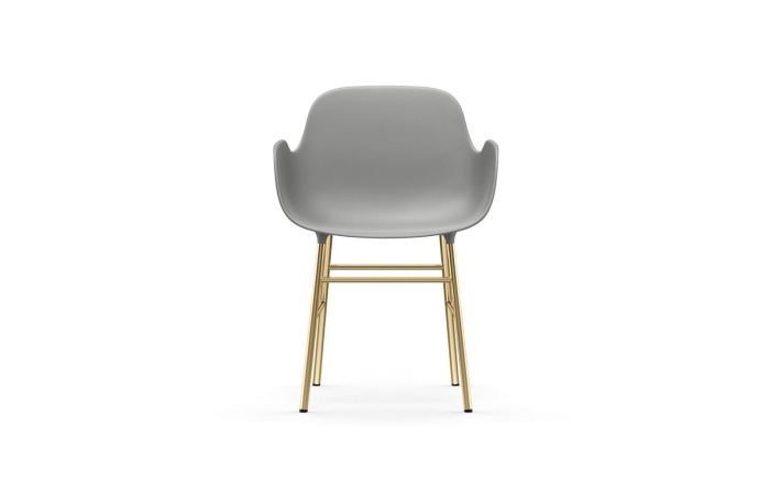 NORMANN COPENHAGEN krzesło z podłokietnikami FORM STEEL mosiądz/szare