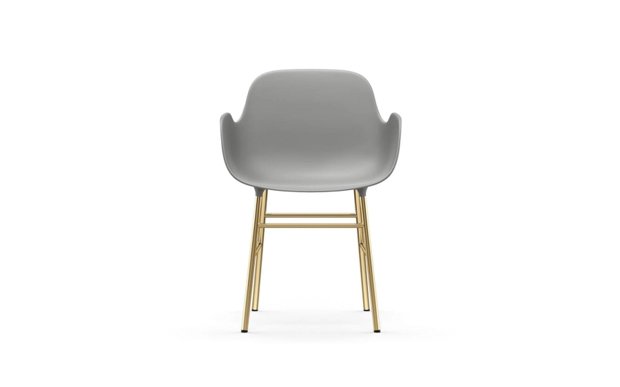 NORMANN COPENHAGEN krzesło z podłokietnikami FORM STEEL mosiądz/szare