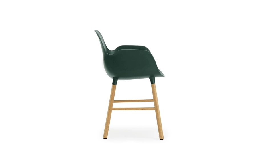 NORMANN COPENHAGEN krzesło z podłokietnikami FORM WOOD dąb/zielone