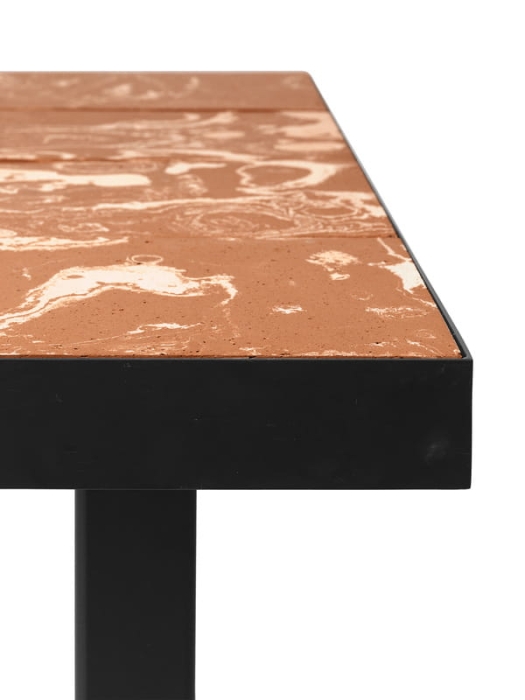 FERM LIVING stolik FLOD Terracotta/czarny