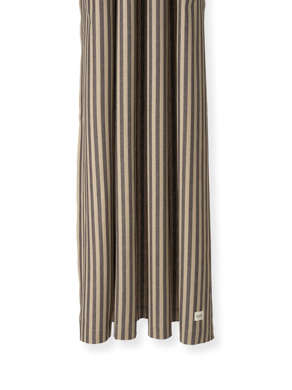 FERM LIVING zasłona prysznicowa CHAMBRAY piaskowa/czarna