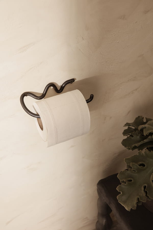 FERM LIVING uchwyt na papier toaletowy CURVATURE czarny mosiądz