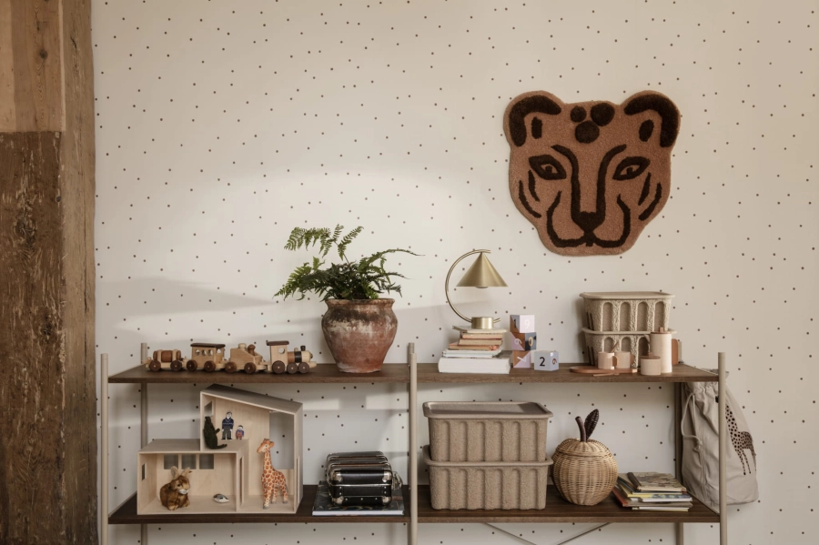 FERM LIVING dywan LEOPARD HEAD brązowy