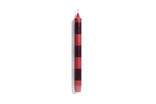HAY świeca STRIPE czerwono bordowa
