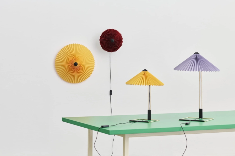 Matin Table Lamp lavender shade_yellow_Matin Flush Mount yellow.jpg