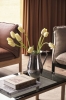 Kofi 140x50 grey tinted glass tabletop wb lacquer walnut frame_Indian Steel Pitcher no 2.jpg