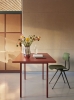Two-Colour 160x82 red wb lacquer tabletop maroon red frame_Result Chair forest green stained oak seat black frame_Indian Steel Pitcher NO. 2.jpg