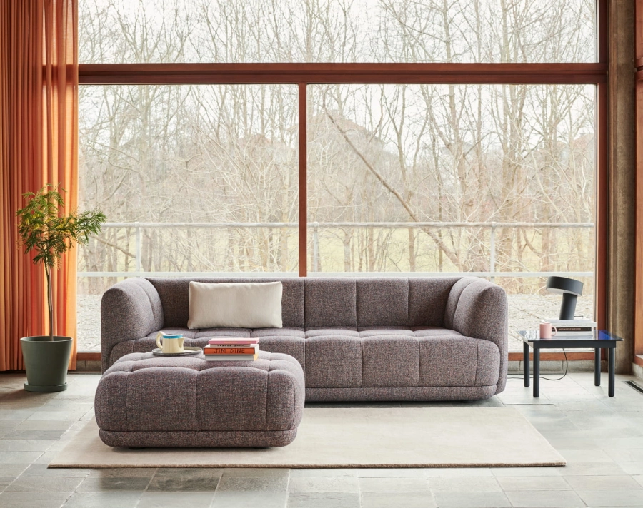 Quilton 3 seater Swarm multi colour_Quilton Ottoman Swarm multi colour_Slant soft black_Kofi 60x60 blue tinted glass.jpg
