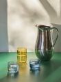 Indian Steel Pitcher NO. 2_Tint Glass light blue with red rim_light yellow with white rim.jpg
