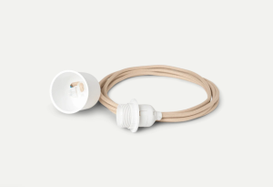 FERM LIVING przewód z oprawką FABRIC CORD SET - piaskowy, 2 m