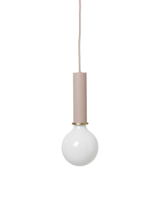 FERM LIVING lampa wisząca - oprawka z przewodem COLLECT różowa wysoka