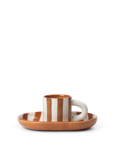 FERM LIVING kubek z talerzykiem MILU terracotta