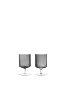 FERM LIVING kieliszki do wina  RIPPLE przydymione (2 szt.)