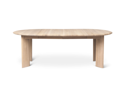 FERM LIVING stół rozkładany BEVEL Ø117-217cm dąb bielony