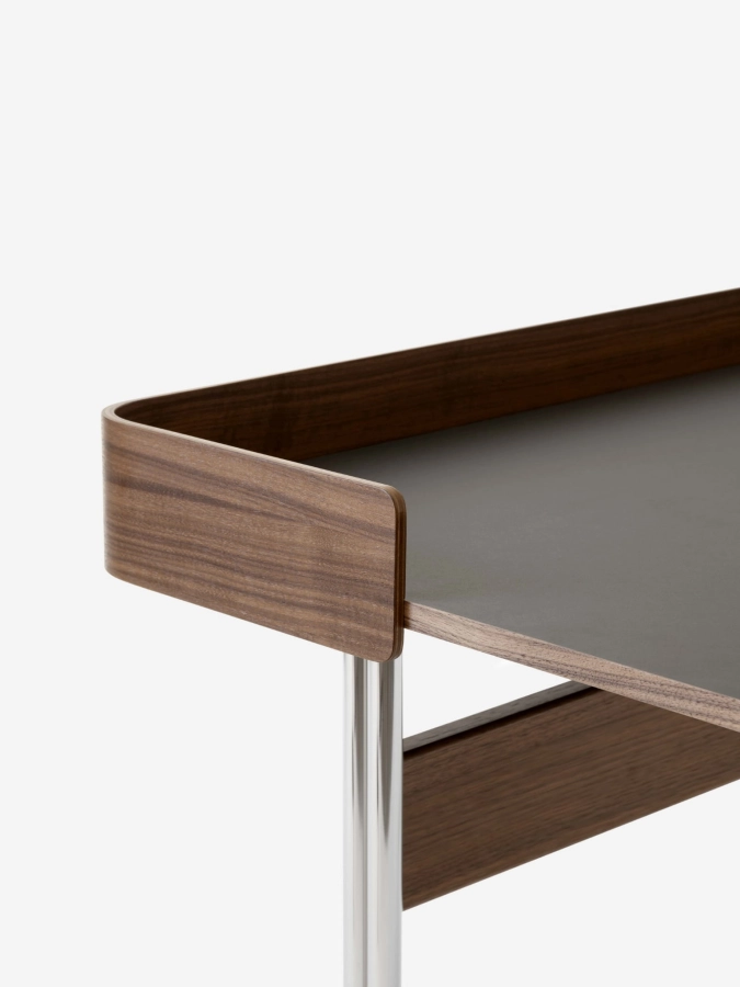 Pavilion AV17_Chrome w. Iron Linoleum &amp; Lacquered Walnut_Closeup.jpg