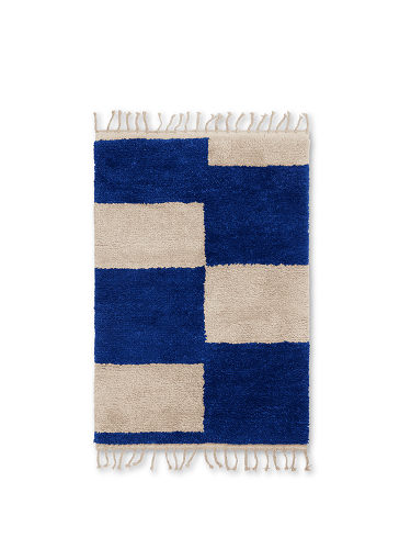 FERM LIVING dywan MARA niebieski / złamana biel S