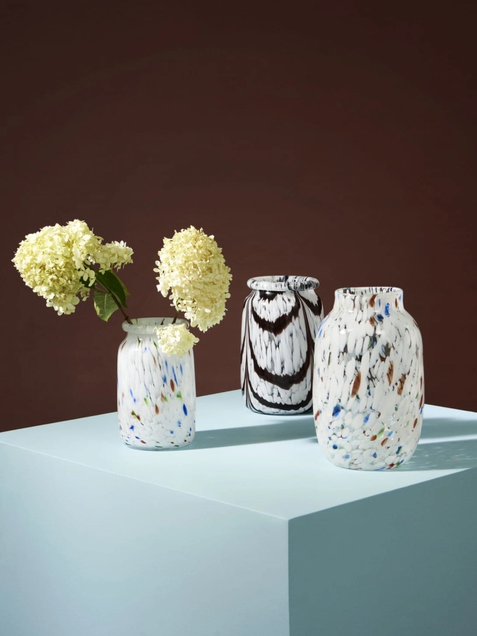 Splash Vase Roll Neck M white dot_Splash Vase Roll Neck L coffee and white_Splash Vase Round L white dot.jpg