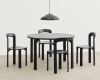Rey Table vulcano laminate deep black wb lacquer beech_Rey Chair deep blue wb lacquer beech_Pao Steel Pendant 350 soft black.jpg