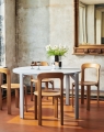 Rey Chair golden wb lacquer beech_Rey Dining Table gull laminate slate blue wb lacquer beech base_Arcs Vase mirror.jpg