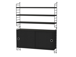 STRING konfiguracja LIVING ROOM I czarny jesion/czarna