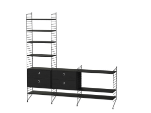 STRING konfiguracja LIVING ROOM J czarny jesion/czarna