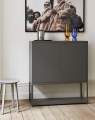New Order Shelving System army_Revolver Stool grey_Bottoms Up Vase L amber_Bottoms Up Vase s electric blue.jpg