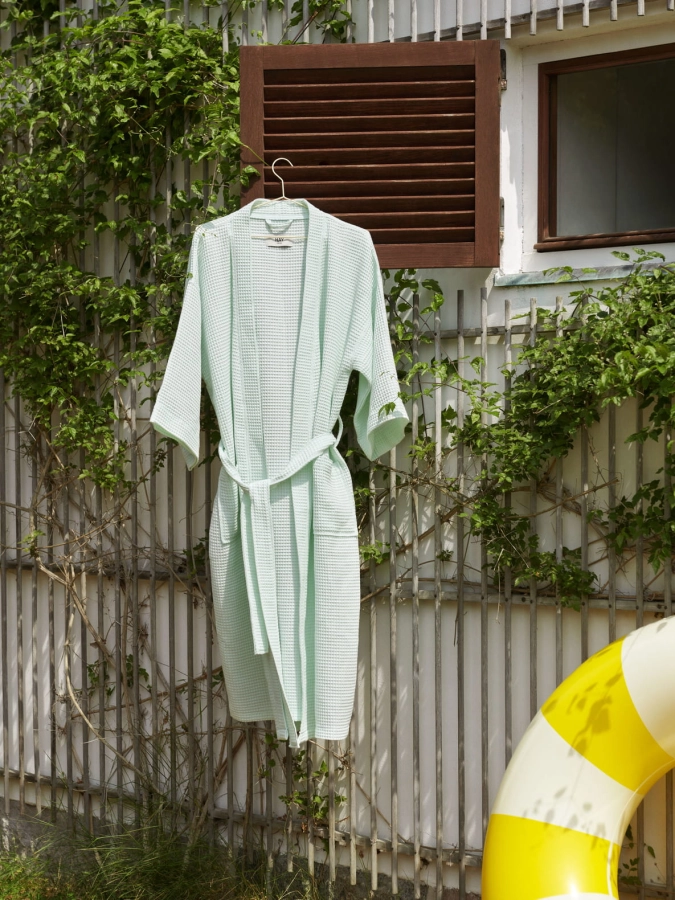 Waffle Bathrobe fresh mint 01.jpg