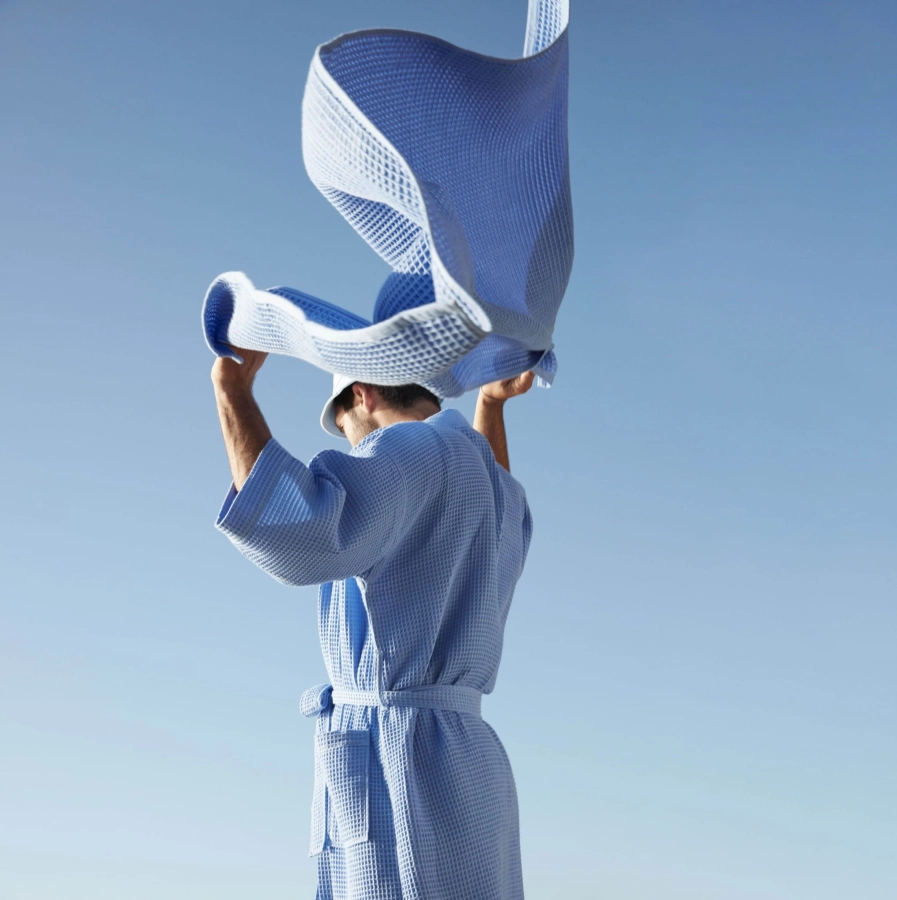Waffle Bathrobe sky blue_Giant Waffle Guest Towel sky blue.jpg