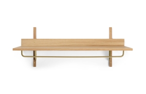 FERM LIVING półka / wieszak SECTOR  RACK dąb/ mosiądz