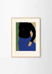 THE POSTER CLUB druk artystyczny BLACK TOP BLUE SKIRT