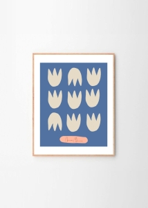 THE POSTER CLUB druk artystyczny BLUE TULIPS