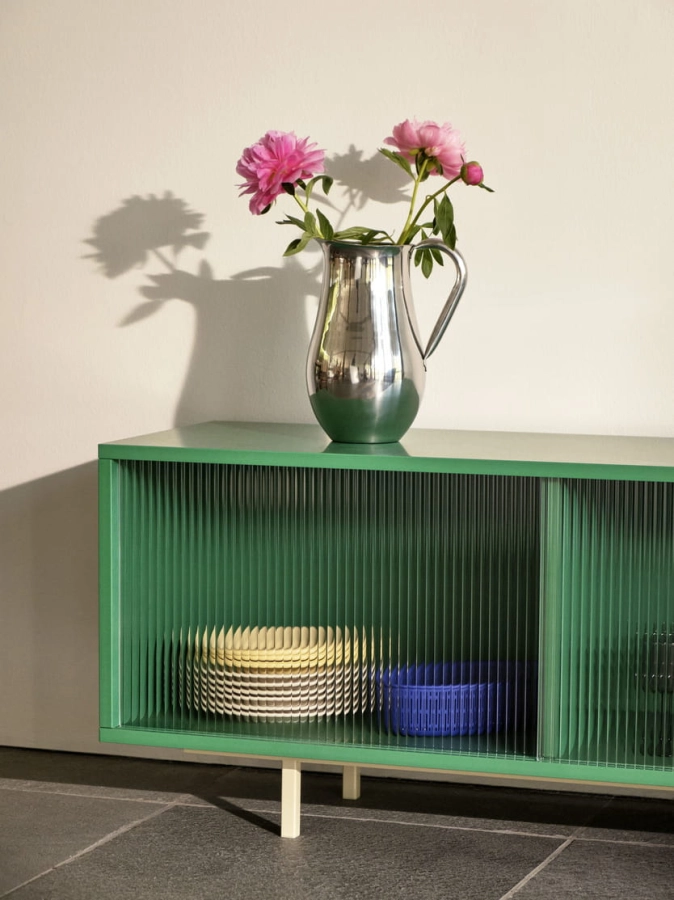 Colour Cabinet Floor M dark mint with glass doors_Indian Steel Pitcher No. 2.jpg