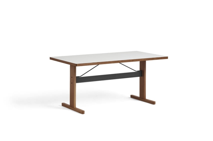 9462271409000_Passerelle Table L160xW85xH74 dusty grey laminate tabletop, ink black powder coated crossbar wb lacquer walnut frame and edge.jpg
